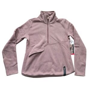 INDYEVA Womens Pullover Quarter‎ Zip Top Sepia Rose Activewear Sz L